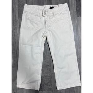 Buffalo David Bitton Capri Pants Womens 27 White Mid Rise Cotton Casual Cropped